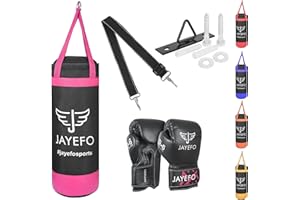JAYEFO 5 pcs Kids Punching Bag Set for Children Boxing MMA Kickboxing Boxing Gloves Muay Thai Karate Punching Kick Age Youth Unfilled