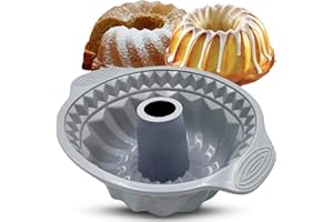 EliteHoff Forma Silikonowa do Pieczenia Babki, Okrągła Forma do Pieczenia z Kominem, Duża Ø 24 cm Karbowana Forma do Ciasta, Nieprzywierająca Forma do Ciasta i Babeczek, Bez BPA