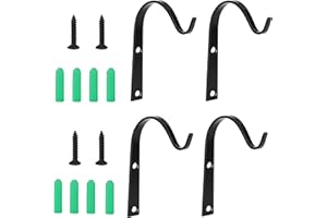 FT-SHOP Soportes para Plantas Colgantes Gancho de Pared para Cesta de Flores Hierro Forjado para Jardín Balcones Linternas Campañas de Viento 4 Piezas