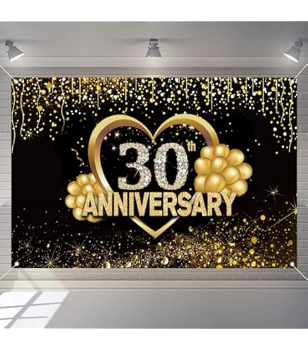 Striscione Glitterato Per 30° Compleanno | Decorazione Dorata Per Feste | Per Anniversari E Celebrazioni - Foto 8