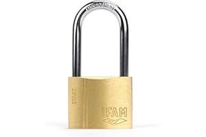 IFAM Candado Antirrobo SR40AL Gama Start, 40 mm, Arco Largo, Sistema Doble Enganche, Incluye 2 Llaves de Serreta, Resistencia y Fiabilidad, Ideal para Maletas, Taquillas, Cajones y Cajoneras, Talleres