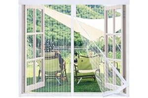 YSJYYHP Moustiquaire Fenêtre,80x120cm Moustiquaire Fenêtre Magnétique,Anti-Mosquito Auto-adhésif Rideau,Sans Perçage Facile À Installer,Fermeture Automatique