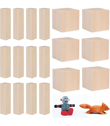Kit De 13 Blocs En Tilleul Pour Sculpture Sur Bois - 3 Tailles Différentes - Pour Débutants Et Experts - 12