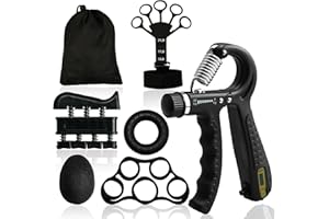 benlidoner Handtrainer Fingertrainer 6er Set Verstellbarer Grip Trainer Unterarmtrainer Finger Trainingsgerät Handgelenk Trainer Trainingsring und Stressabbau Griffkugel