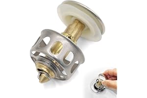 KLAIMBMO 4 pezzi tappo lavandino bagno click clack, Bullone Tappo Del Lavandino Ottone, saltarello lavandino, piletta click clack per Maggior Parte Lavandini, Vasca da Bagno, Tappo di Scarico del Bacino (AA)