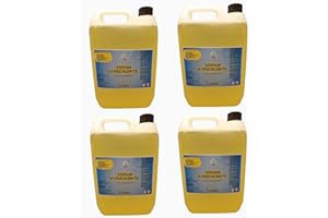 Custom Chemical Supplies Sodium Hypochlorite 14-15% 4x5L, Patio Cleaner | High Strength, Swimming Pool Chlorine, Pale yellow (SH1415-20)