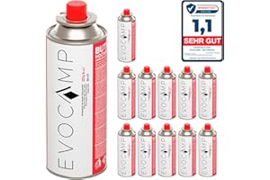 EVOCAMP 12x bombole di gas butano 227g per fornello da campeggio, riscaldatore a gas, bruciatore di erbacce, bombolette di gas campeggio tipo MSF-1a, cartucce di gas campeggio a pressione universale