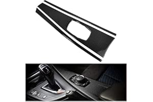 SYULCR 3 stück Sätze Kohlefaser Mittelkonsole 320 Multimedia Panel Cover, Centre Console Trim Sticker Cover, Carbon Fiber Abdeckung der Mittelkonsole Kompatible für BMW 3 Series (3)