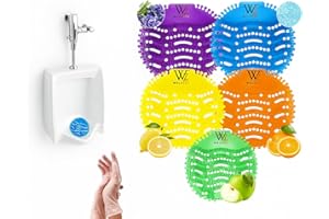 WOLVZEE Urinal Screen Deodorizer (20 Packs) with 20 Gloves | 5 Fresh Scents, Ocean Flavour, Tangerine, Lemon, Lavender & Apple | Urinal Cakes Deodorizer for Toilet, Offices