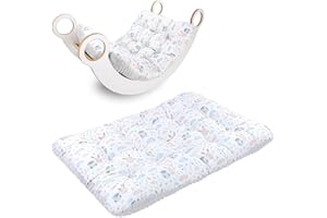 TOTSY BABY Cuscino da pavimento grande 70x110 cm - cuscino da seduta tappetino da gioco per bambini materassino da pavimento per bambini Minky Gufi Grigio chiaro