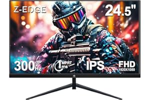 Z Z-EDGE Z-Edge Monitor Gaming 24,5 Pulgadas 300Hz (DP) 240Hz (HDMI) Pantalla Ordenador LED Full HD, 1ms MPRT, 300cd/m² de Brillo, Panel IPS 16:9, FreeSync, HDR10, Compatible con VESA - Negro