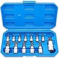 TERRIFI 13Pcs Star Torx Bit Socket Set - CRV Sockets, S2 Steel Bits, 1/4-inch (T8-T30), 3/8-inch (T40-T60) & 1/2-inch (T70) Drive, Star Drive Sockets, Enhanced Storage Case
