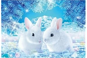 GENERIC Diamond Painting Bilder, 5D Diamond Painting Kits für Erwachsene Kinder, Round Diamanten Crystal Nach Zahlen Art DIY Malen Set für Eltern-Kinder Interrction, Home Wand Decor (Hase 30x40 cm)