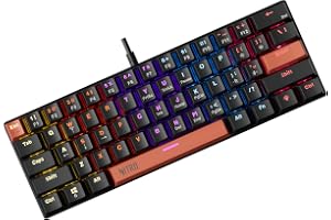 acer Nitro X Wired Mechanical Gaming Keyboard | 61 Keys | Red Switches | 17-Mode Rainbow Backlight | 50M Keystroke Life | 22-Key Anti-Ghosting | Double Injection Keycaps | Compact 60% Layout
