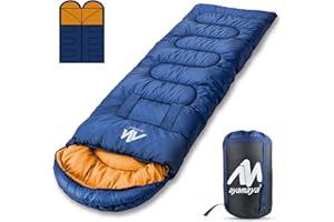 AYAMAYA Sacco a pelo per adulti, sacco a pelo compatto, 3 stagioni, sacco a pelo da campeggio, indossabile con sacco a compressione, leggero, per escursioni, zaino in spalla e campeggio, 218,4 x 81,3 cm