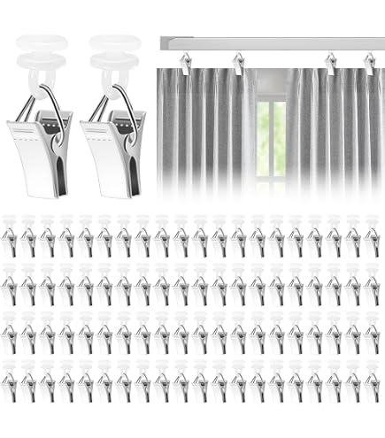 YIXISI 50 Pièces Pinces à Rideaux en Métal, Argent Clips en Acier YIXISI 50 Pièces Pinces à Rideaux en Métal, Argent Clips en Acier