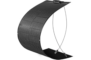 Solarpanel Flexibel 100W Schwarz, 12V Monokristallines Flexibles Solarpanel Wohnmobil 100Watt Solarmodul für 12V Batterien Balkon, Pv Modul Flexibel Schmal Wohnwagen Boot Photovoltaik Solaranlage