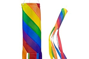 Madrona Brands Spiral Rainbow 60 Inch Windsock | Durable Outdoor Hanging Wind Decoration | Yard, Porch, Deck, Patio