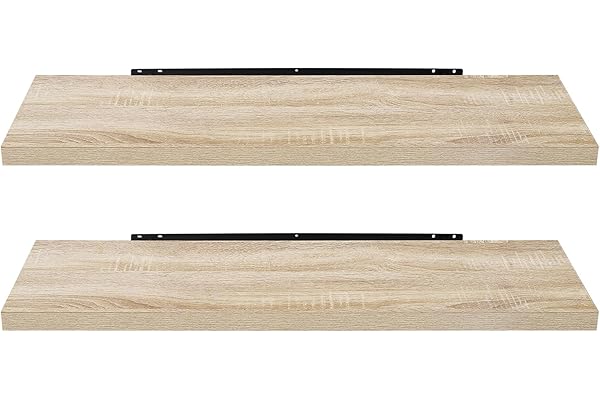EUGAD Étagère Murale Lot de 2 étagères tablettes Style Moderne en Bois,80x22,9x3,8cm Sonoma Chêne 0046QJ-2