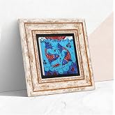 Pinecone Stone &Ccedil;ini Sanatı Balık Taş Duvar Tablosu - &Ccedil;er&ccedil;eveli Taş Tablo - Dekoratif Duvar Sanatı - Modern Ev ve Ofis Duvar D