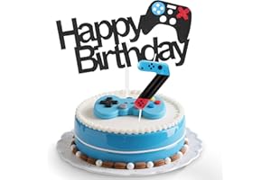 MCISKIN Game Controller 7 Birthday Candles Set,Girls Boys 7th Birthday Decorations,Blue Red Number 7 Candle for Cake,Game Controller Candle Cake Topper for Birthday,Gaming Themed Party Supplies