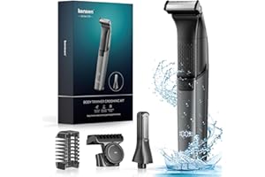 Afeitadora Corporal Masculina, Kensen Impermeable Depiladora Corporal Hombre en Seco y Húmedo para Barba, Axilas, Pecho, Piernas y Genitales, Pantalla LED, Peine Límite Ajustable (1-10 mm)