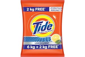 Tide Plus Double Power Detergent Washing Powder Lemon & Mint 6kg + 2kg FREE