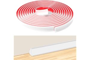 Lifuncren 5 mètres Moulage Flexible en Triangles Auto-adhésive, Adhésif Bandes de Calfeutrage en TPE pour Moulure Plafond, Moulure Adhesive Pour Bords de Murs, Sols, Carreaux, Armoires(Blanc, 12x9 mm)