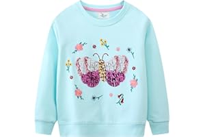 DHASIUE Baby Girls Unicorn Sweatshirt Jumper T-Shirt Cute Long Sleeved Tops Casual Cotton Tee Shirts Kids Toddler Clothes Age 1 2 3 4 5 6 7 Years