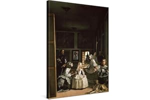 PICANOVA – Diego Velázquez – Las Meninas 60x80cm – Cuadro Sobre Lienzo – Impresión En Lienzo Montado Sobre Marco De Madera (2cm) – Disponible En Varios Tamaños – Colección Arte Clásico