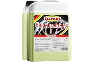 Element Nettoyant pour jantes - Nettoyant professionnel pour jantes - Nettoyage efficace et sans acide pour jantes en métal léger et en acier - Indicateur d'action - pH neutre et sans acide - 5 l