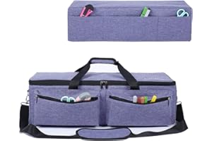 CACTIYE Bolsa de transporte mejorada con forro grueso acolchado compatible con Cricut Explore Air y Maker, bolsa impermeable compatible con Cricut Explore Air y Suministros (azul, 1+1)