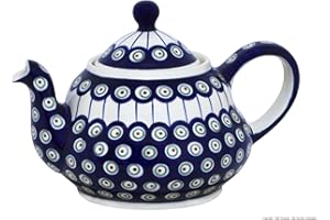 Original Bunzlauer Keramik Teekanne 1,5 Liter mit integriertem Sieb im Dekor 8