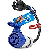feletec EEC Schuko Adapter to CEE Plug 35 cm &ndash; Cable for Motorhome, Camping and Caravan &ndash; IP44, H07RN-F 3G2.5, 230V/16A