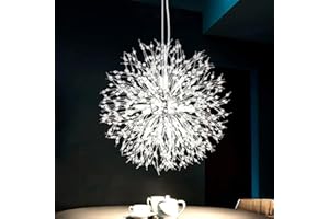 ‎VIKAEY Vikaey Modern Kronleuchter Kristall, Pendelleuchte Esstisch, Feuerwerk Sputnik Chandelier, Esstischlampe Hängend, Hängelampe Für Schlafzimmer Küche Wohnzimmer Esszimmer(12-Licht, Chrom)