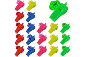 alwaiiz 24 Pièces Sifflet, Sifflets en Acier Inoxydable, Sifflet de Sport avec Cordon, Convient pour Les Entraîneurs, Les Arbitres et la Formation des Animaux, Argent