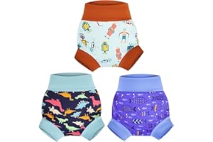 MOEMOE BABY Schwimmwindel Baby, Schwimmwindeln Wiederverwendbar, Wasserdichte, für Jungen Mädchen, 3 Stück, Blau S/2T/2 Jahre