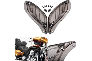 NATGIC Parabrezza laterale per moto, regolabile, in plastica ABS, deflettore d'aria per Harley Touring 96-13 (New-Smoke)