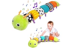 WISHTIME Caterpillar Montessori Sensory Toys - 0-6 & 6-12 Months Baby Gifts, Newborn Essentials