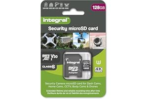 Integral Karta bezpieczeństwa micro SD 128 GB do kamer samochodowych, kamer domowych, CCTV, kamer ciała i dronów. Wydłużona żywotność i niezawodne nagrywanie za każdym razem z wysoką wytrzymałością