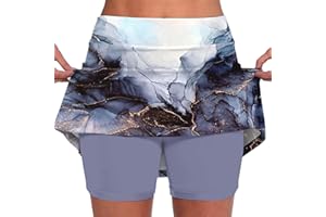 SDERG Tennis Skirt with Shorts and Pockets, High Waisted Women's Tennis Skirts Lightweight Athletic Workout Golf Yoga Skorts Shorts Womens Quick Dry Sports Shorts Running Skirts 2024