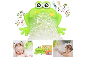 HENGGL Light Up Baby Bath Bubble Toys,Tub Big Frog Automatic Bubble Maker Blower with 24 Music Baby Fun Shower Toys , for Boys, Girls