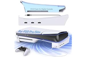 MENEEA Support Horizontal pour Nouvelle Console PS5 Slim avec Hub USB 4 Ports, Base Support Accessoires pour 2023 Playstation 5 Slim Disc & Digital Edition, Support avec 4 Ports USB 2.0 Date pour Chargement