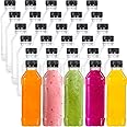 WUWEOT 30 Pack 300ml Plastic Juice Bottle, Clear Empty Milk Bottles, Reusable Bulk Beverage Containers with Tamper Evident Caps Lids
