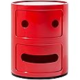 Kartell Componibile Smile Contenitore Faccia Seria, ABS, Rosso, 32 x 32 x 40 cm