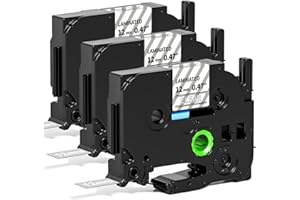 Aken Compatible with Brother Label Printer Tape 12mm White on Clear TZe-135 TZe135 AZe135 for Brother 1000 H100LB H100 H107B P300BT 1090 D210 Cube, 3 x Replace for P Touch TZe White Clear Tape