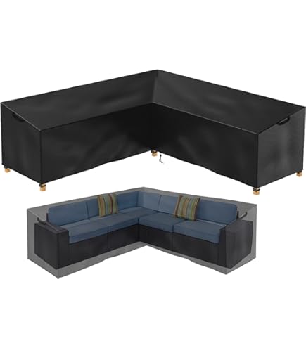 ERL Ecksofabezug Wasserdicht V-Form 300cm - Gartenmöbel Schutz Für Terrasse & Balkon