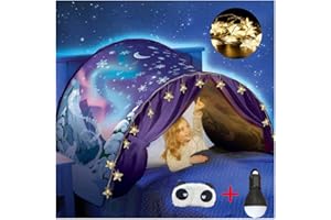 FLAYOR Dream Tents Tente De Lit Enfant,Tente Tunnel Enfants,Tente Enfant Pliable Pop Up,Tente De Lit avec LED, Tente De Jeu avec Lumiere,Cadeau d'anniversaire De Noël (Flocon de Neige)