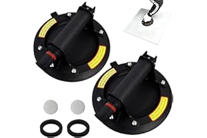 DAJASD 2 x Ventouse Carrelage, 8" Ventouse Vitre Professionnelle, Charge 200 KG, Ventouse de Levage en Verre, Ventouses à Vide pour Transport et Déménagement, Granit, Carrelage, Métal, Bois