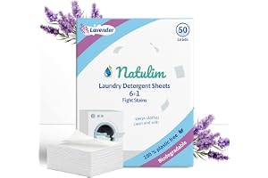Natulim - Tvättmedelsremsor (50 tvättar) - Inklusive Sköljmedel, Ekologiskt, Allergivänligt, Tillverkat i Spanien - Kläderna